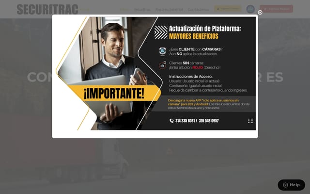 Screenshot of securitrac.net
