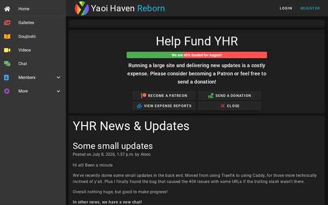 Screenshot of yaoihavenreborn.com