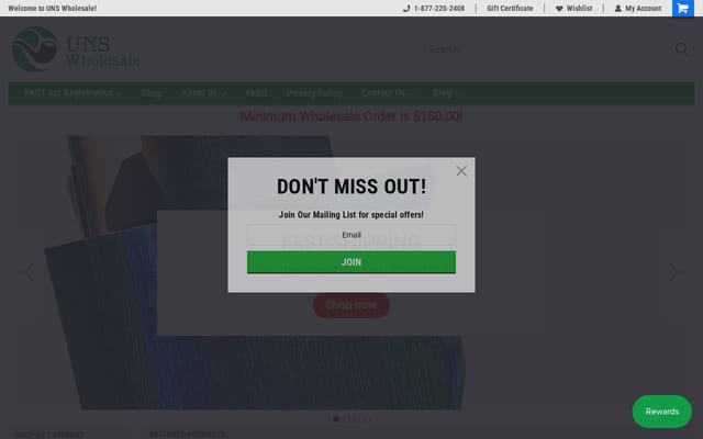 Screenshot of unswholesale.com