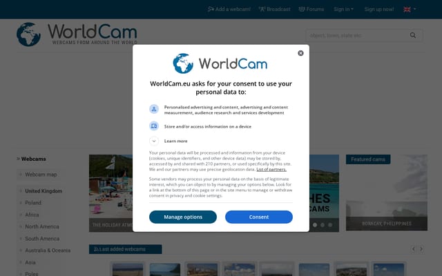 Screenshot of worldcam.eu