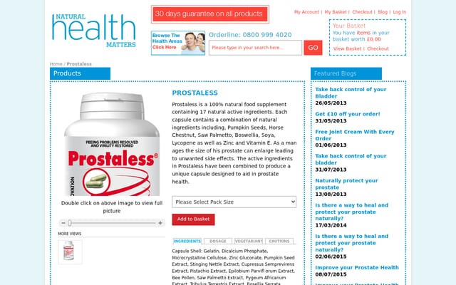 Screenshot of prostaless.com