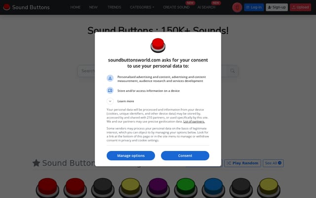 Screenshot of soundbuttonsworld.com