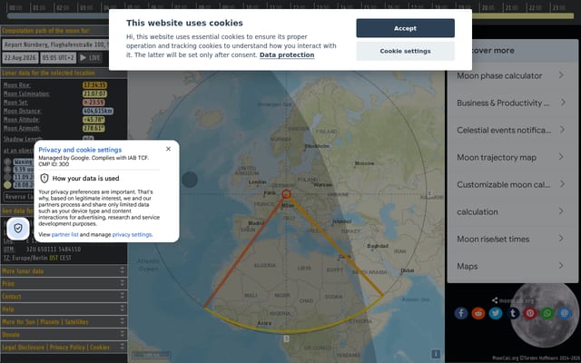 Screenshot of mooncalc.org