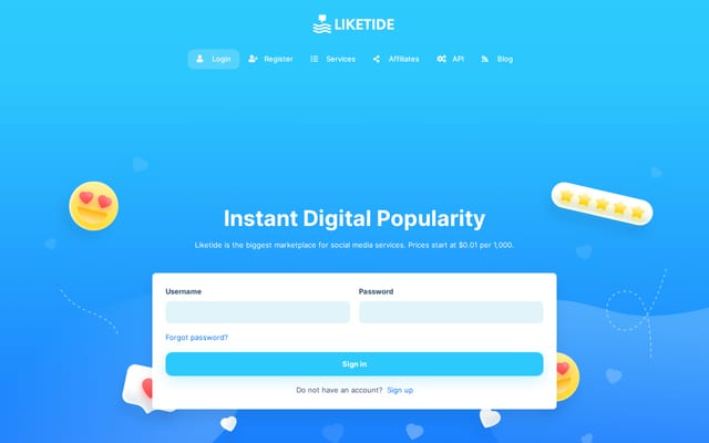 Screenshot of liketide.com
