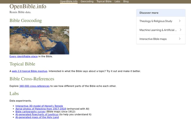 Screenshot of openbible.info