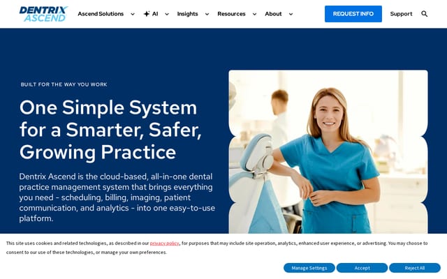 Screenshot of dentrixascend.com