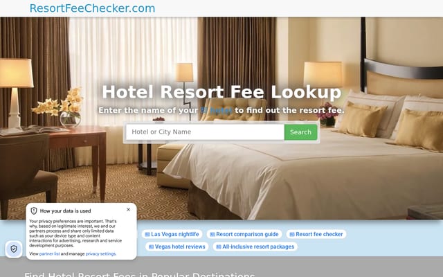 Screenshot of resortfeechecker.com