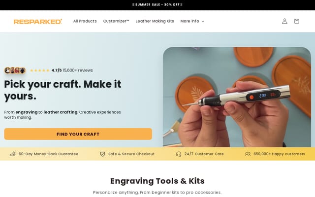 Screenshot of resparked.com