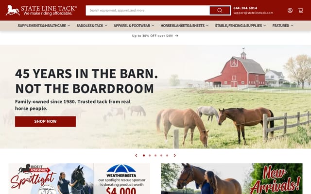 Screenshot of statelinetack.com