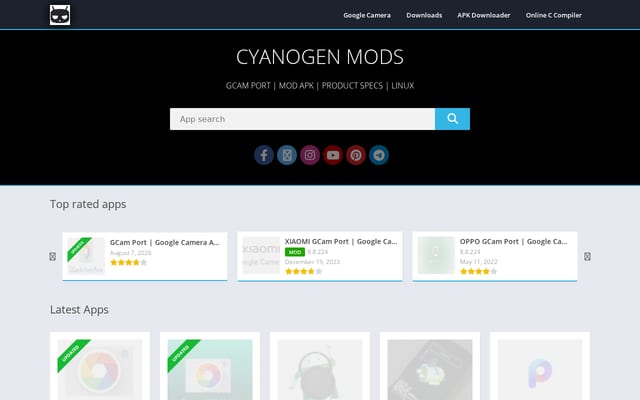 Screenshot of cyanogenmods.org