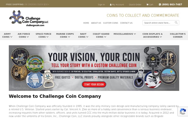 Screenshot of challengecoin.com