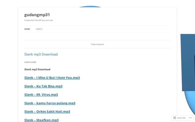 Screenshot of gudangmp31.wordpress.com