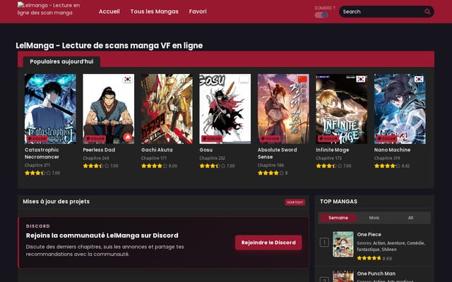 Screenshot of lelmanga.com