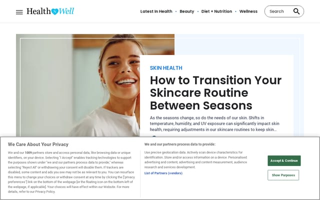Screenshot of healthnwell.com