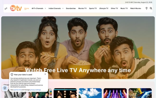 Screenshot of bx-tv.com
