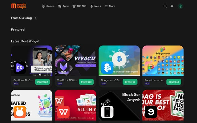 Screenshot of modsofapk.com