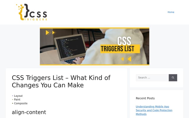 Screenshot of csstriggers.com
