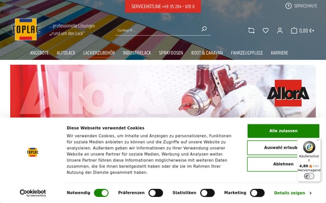 Screenshot of allora.com
