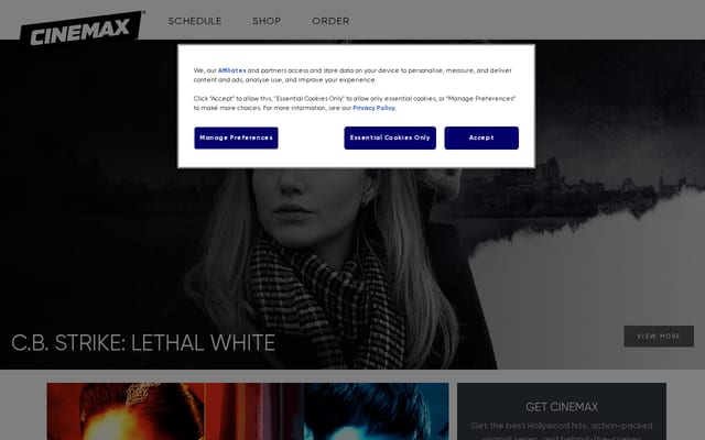 Screenshot of cinemax.com