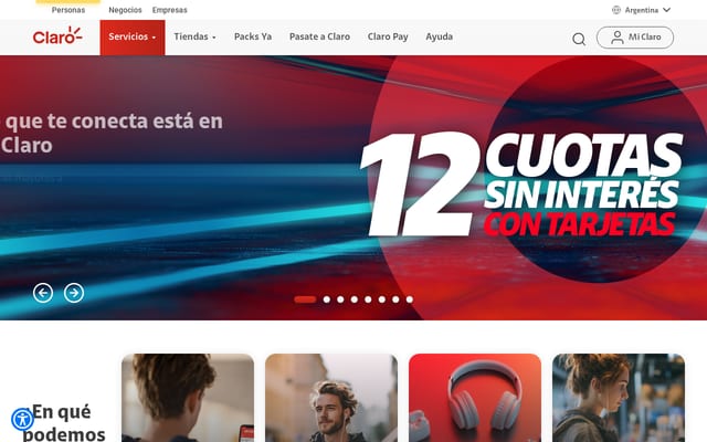 Screenshot of claro.com.ar