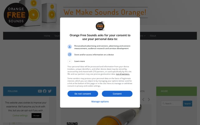 Screenshot of orangefreesounds.com