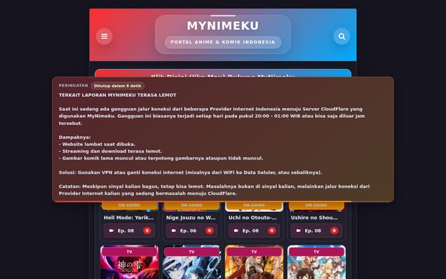 Screenshot of mynimeku.com