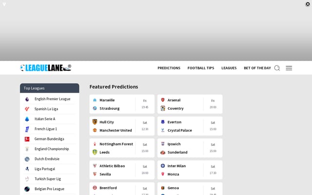 Screenshot of leaguelane.com