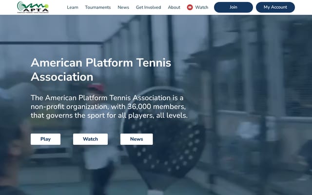 Screenshot of platformtennis.org