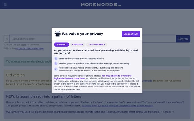 Screenshot of morewords.com