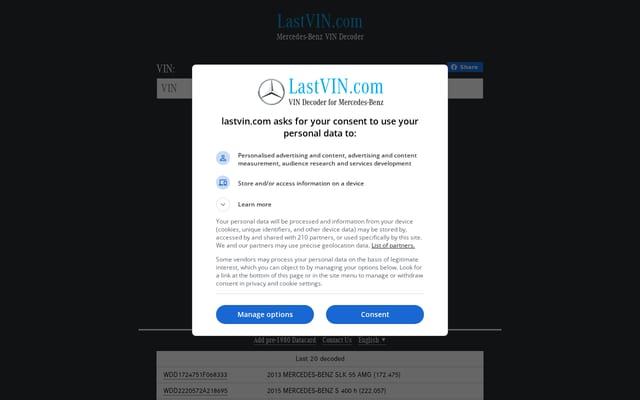 Screenshot of lastvin.com