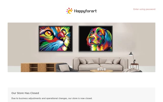Screenshot of happyforart.com