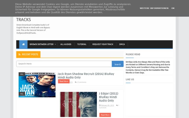 Screenshot of hollywoodhinditracks2.blogspot.com
