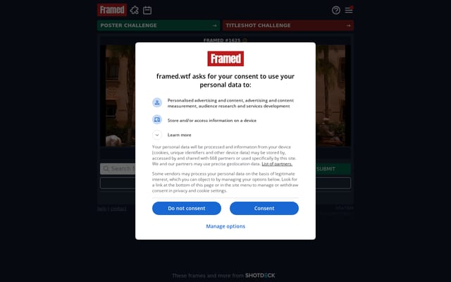 Screenshot of framed.wtf