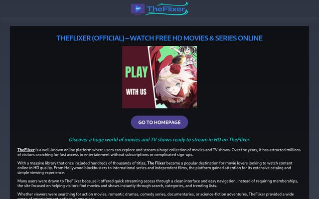 Screenshot of theflixer.org