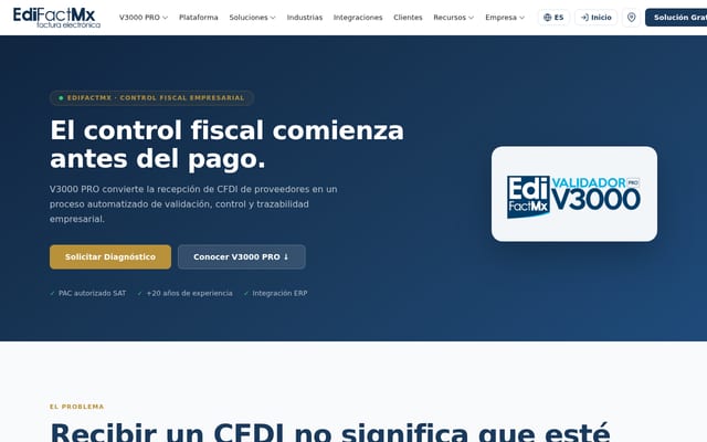 Screenshot of edifact.com.mx