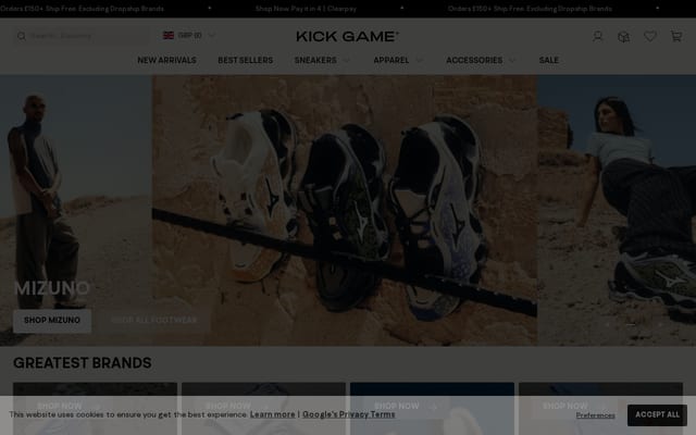 Screenshot of kickgame.co.uk