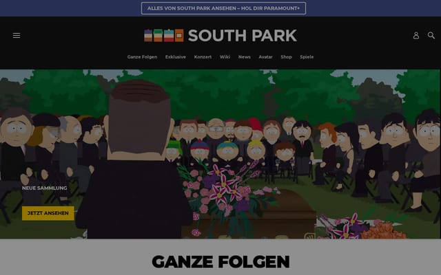 Screenshot of southparkstudios.com