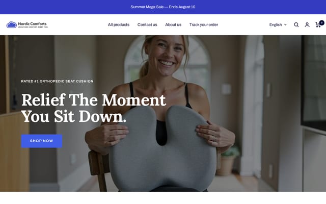 Screenshot of nordicscomforts.com
