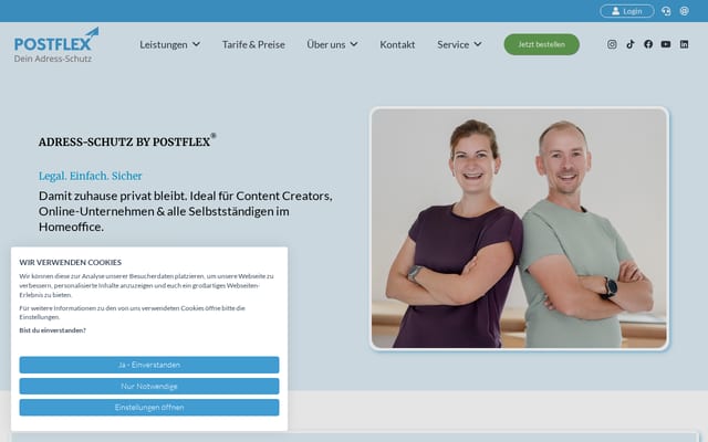 Screenshot of postflex.de