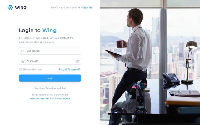 Screenshot of getwingapp.com