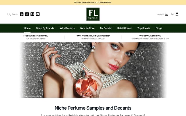 Screenshot of fragrancesline.com
