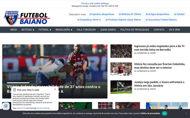 Screenshot of futebolbahiano.org