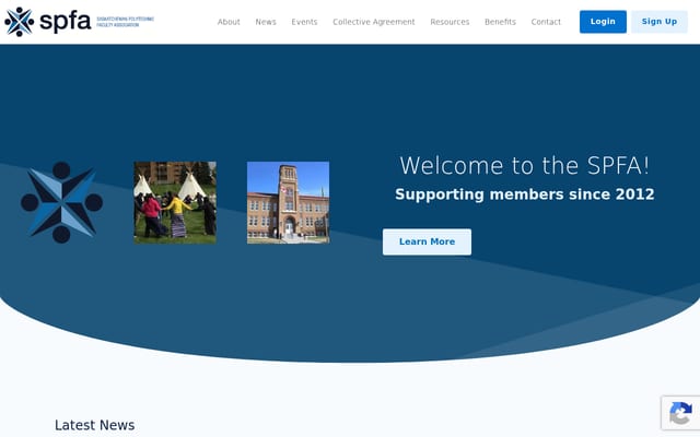 Screenshot of spfa.ca