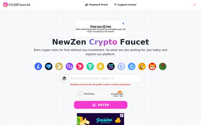 Screenshot of chillfaucet.in