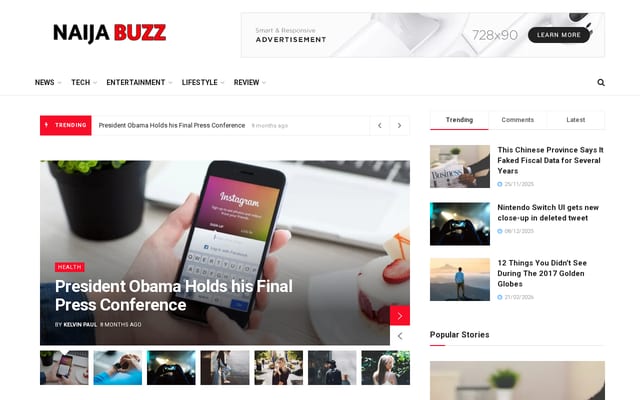 Screenshot of naijabuzz.com.ng