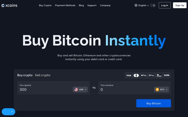 Screenshot of xcoins.com
