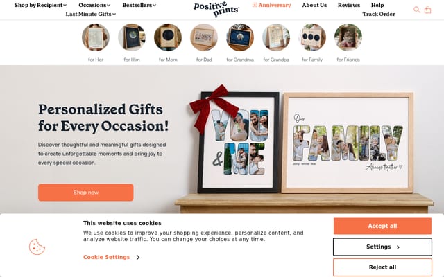 Screenshot of positiveprints.com