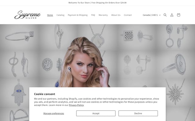 Screenshot of supremesilver.com