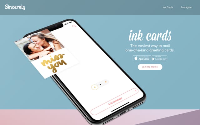 Screenshot of sincerely.com