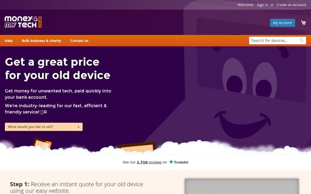 Screenshot of money4mytech.co.uk